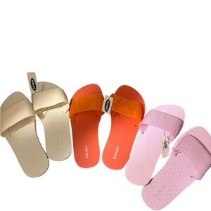 Old Navy Women's Sandals - Cream, Orange, Pink